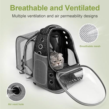 Cawypety Expandable Cat Backpack Large Space Cat Bubble Backpack Carrier - Image 3
