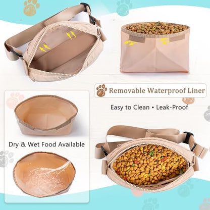 Fashion Dog Treat Pouch with Clicker Stylish Crossbody Dog Walking Bag, 3-in-1 Dog Training Treat Pouch with Removable Waterproof Liner, Treat Holder Waist Bag for Puppy Training & Daily Walks - Image 3