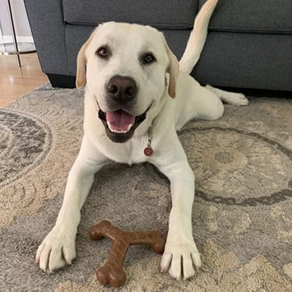 Chew King by Mammoth Dog Bacon Lovin’ Wishbone, Nylon Bones, Textured Bacon Flavored Chew Toy, for All Breed Sizes