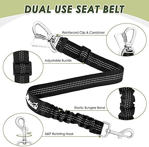SlowTon Dog Seatbelt, 2 Pack Adjustable Heavy Duty Dog Safety Seat Belt - Image 4