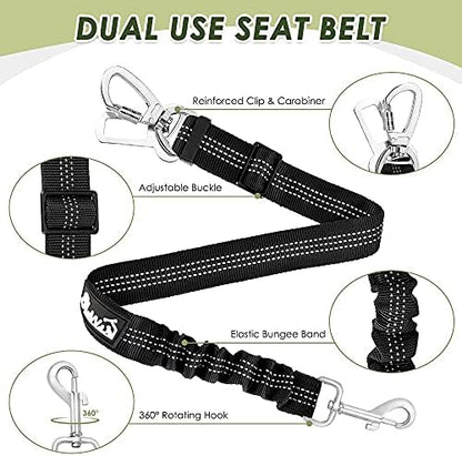 SlowTon Dog Seatbelt, 2 Pack Adjustable Heavy Duty Dog Safety Seat Belt - Image 4