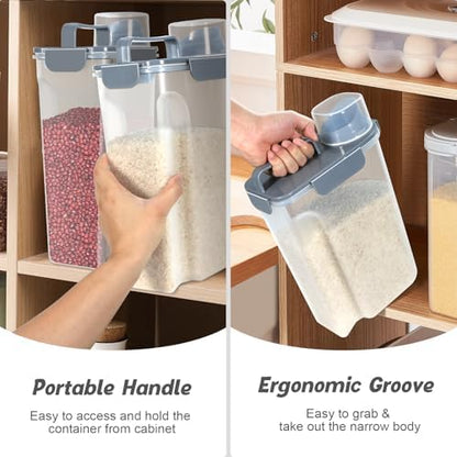 Airtight 10 Lbs Rice Storage Container Pet Dog Cat Food Holder 5 Lbs - Grey - Image 4