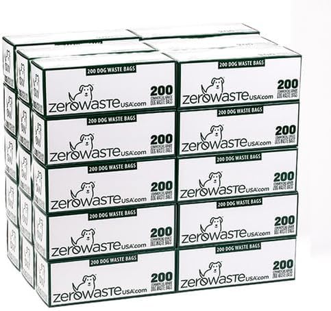 Zero Waste USA 6,000 Premium Dog Waste Station Refill Roll Bags - Up to 40% Thicker & Stronger than Competitor Bags - Guaranteed to Fit Any Commercial Roll Bag Dispenser - 30 Rolls of 200 Bags