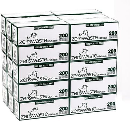 Zero Waste USA 6,000 Premium Dog Waste Station Refill Roll Bags - Up to 40% Thicker & Stronger than Competitor Bags - Guaranteed to Fit Any Commercial Roll Bag Dispenser - 30 Rolls of 200 Bags