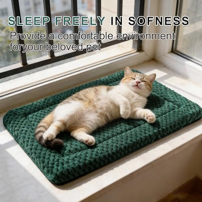 Dog Bed Mat – Soft & Comfortable Dog Kennel Pad for Crate – Durable Crate Bed & Mat for Dogs & Cats (Dark Green, XS(18"*14"*1.5")) - Image 6