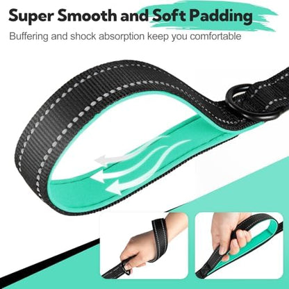 Double Handle Dog Leash 6FTX1IN, Heavy Duty Leash with Reflective, Black - Image 5