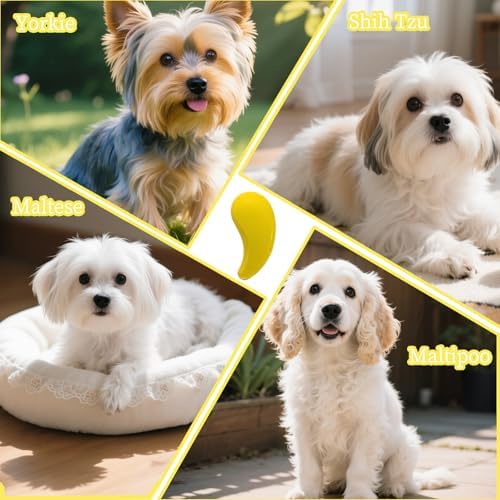 Comma-Shaped Small Dog Brush, Puppy Essentials (Yellow) - Image 4