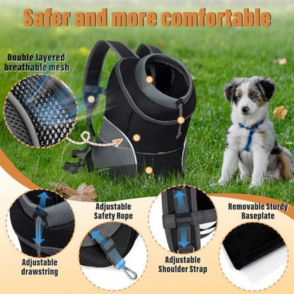 YUDODO Dog Front Carrier Backpack, Adjustable Breathable Dog Backpack - Image 3