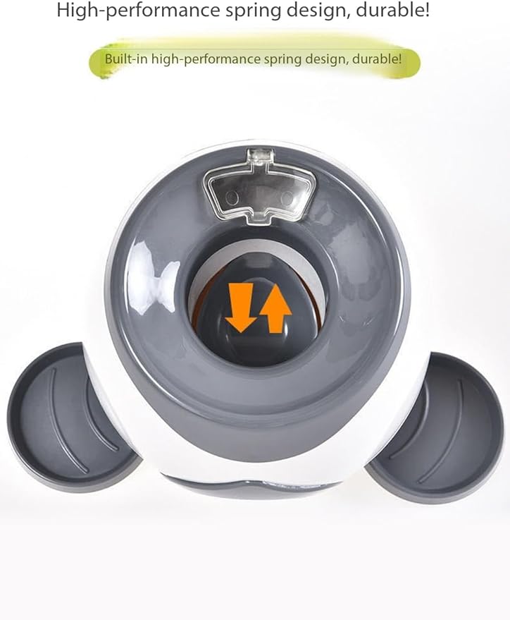 Interactive Dog Fetch Toy with Tennis Ball Launcher, Automatic Treat Dispenser, Green and White (Light Gray)