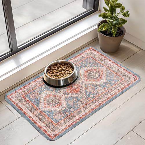 Dog Food Mat for Floors Waterproof Quick Dry Pet Placemat Cat Feeding Bowls Mats for Food and Water, Eco-Friendly Dog Accessories Diatomite Pets Supplies 12" X 20" by Unknown