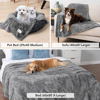 PetAmi Soft Plush Sherpa Dog Blanket for Pet Cat, Small 24x32, Grey - Image 5