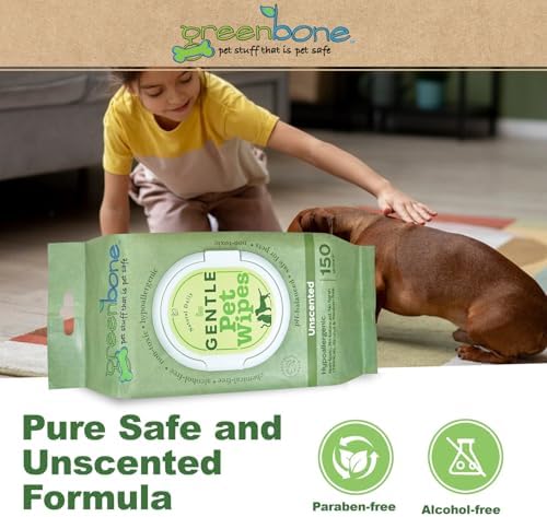 Greenbone Gentle Pet Wipes Unscented 150 Wipes - Image 6