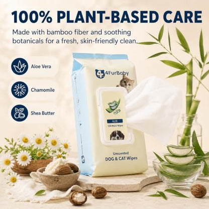 Dog Wipes for Paws and Butt, Unscented, 100 Count - Image 5