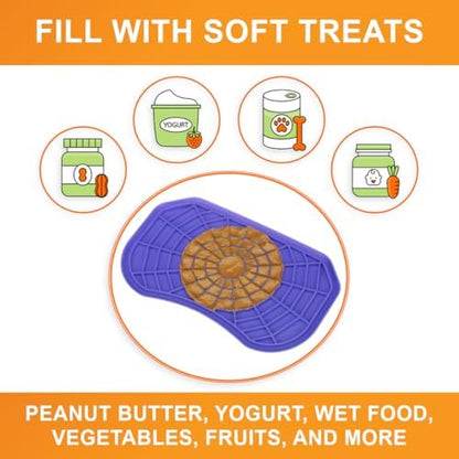Neater Pets Neat-LIK Dog Lick Mat, Lick Mat for Dogs, Cats, Puppy, Reduces Anxiety & Boredom, Peanut Butter Slow Feeder, Interactive Treat Licking Pad, Licking Mats for Small & Large Breed (Purple) - Image 6