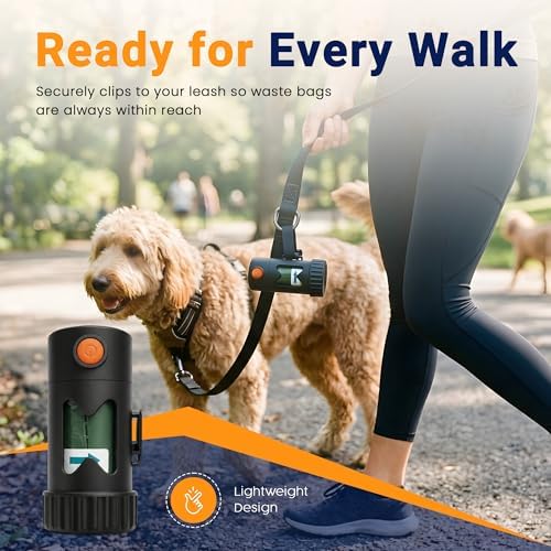 Dog Poop Bag Holder with LED Flashlight –Light Dispenser for Leash, Portable Waste Bag Holder with Carabiner, Bright Light for Night Walking - Image 4