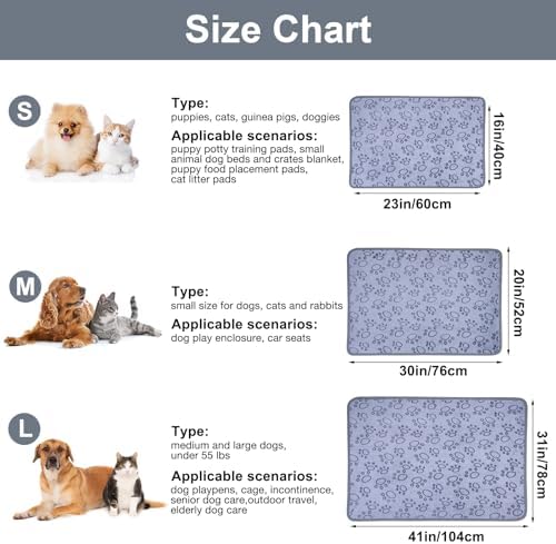 Dono 1 Pack 3 Dog Blankets, Soft Fluffy Fleece Pet Blanket Warm Sleep Mat Paw Print Design Puppy Kitten Throw Blankets Doggy Blanket for Dogs - Image 3