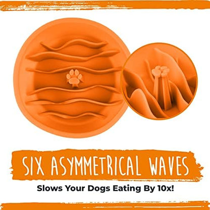Mighty Paw Slow Feeder Dog Bowls | Interactive Dog Bow Insert - Silicone Puzzle Feeder Insert - Medium for All Sized Breeds (7" x 2") - Image 3