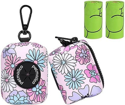 Petmolico Dog Poop Bag Holder Dispenser 2 Pack, Colorful Daisy by Petmolico