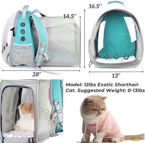Lollimeow Cat Carrier Backpack, Expandable Bubble Pet Carrier for Cats and Small Dogs, Airline Approved Travel Backpack for Hiking, Walking & Outdoor Adventures - Supports up to 14 lbs - Image 2
