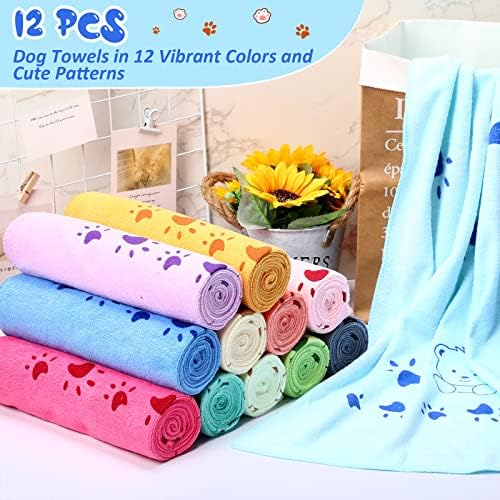 Moukeren 12 Pcs Dog Drying Towel 20''x39'' Microfiber Absorbent Bulk - Image 3