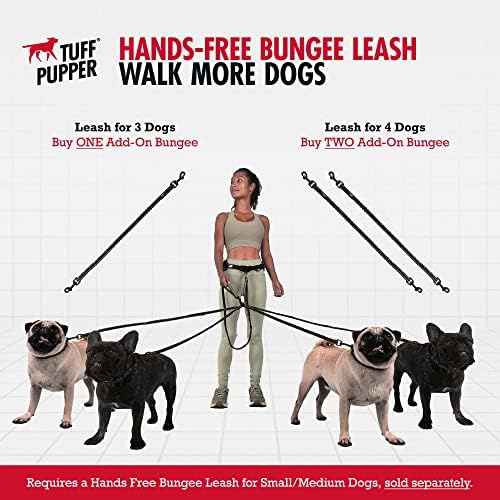 Tuff Pupper Heavy Duty Hands Free Dog Leash | Two Small/Medium Dogs Up to 90 lbs | Comfortable Shock Absorbing Bungee | Reflective Padded Handles | Lumbar Waist Belt 28-50" | Jogging Running Leash - Image 6