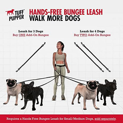 Tuff Pupper Heavy Duty Hands Free Dog Leash | Two Small/Medium Dogs Up to 90 lbs | Comfortable Shock Absorbing Bungee | Reflective Padded Handles | Lumbar Waist Belt 28-50" | Jogging Running Leash - Image 6