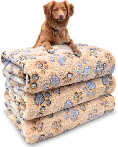 Dog Blankets for Medium Large Dogs Washable, 3 Pack Pet Blanket Washable 41" x 31", Fuzzy Soft Puppy Blanket Throw Cover for Kennel Crate Bed, Blanket for Dogs, Pet Blankets for Dog by NXDZI