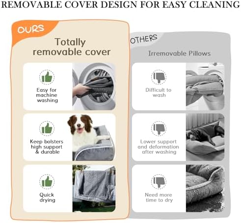 Comfort Expression Orthopedic Dog Bed for Medium Size Dog with Bolster - Image 4