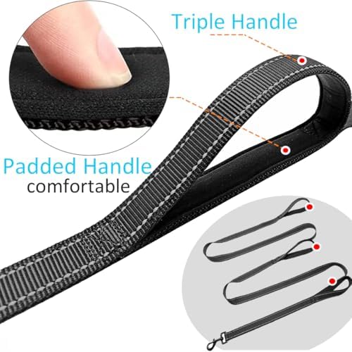 3 Handle Dog Leash 10FT Triple Handle Reflective Large Medium Dog - Image 3