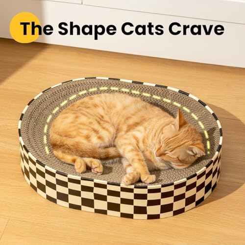Conlun Oval Cat Scratcher Bed | Scratching Bowl Lounge for Kittens | Medium - Image 5