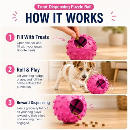 Treat Dispensing Dog Toy, Dog Puzzle Toy and Dog Treat Ball for Small Dogs - Image 3