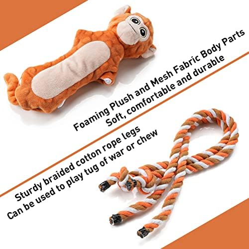 Sedioso Dog Tug Toys, Stuffed Animal Dog Chew Toy, Cute Puppy Squeaky Dogs Plush Toys with Crinkle Paper for Small, Middle, Large Breed - Image 4