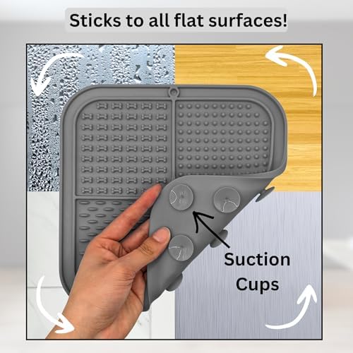 Dog Lick Mat - 2 Pack Slow Feeder for Dogs & Cats to Keep Them Busy Ideal for Grooming & Bathing - Anxiety Relief & Calming - Image 3