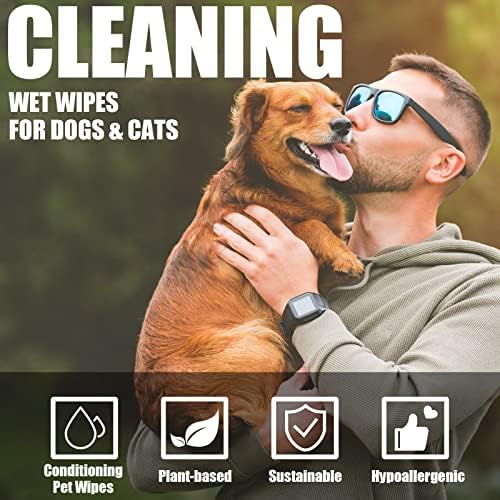 Treela 10 Pack Dog Pet Wipes, 80 Count Paws Body, Unscented - Image 3