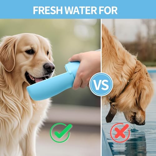 Portable Dog Water Bottle 10oz Blue - Image 6