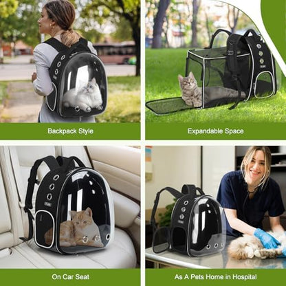 Lekereise Cat Backpack Carrier, Expandable Large Space Cat Bubble Backpack for Kitty Small Dog up to 18lbs, Transparent Pet Carrier for Travel, Hiking - Image 6