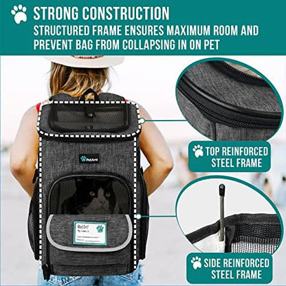 PetAmi Dog Backpack Carrier, Airline Approved 4-Way Entry Cat Bag, Charcoal - Image 6