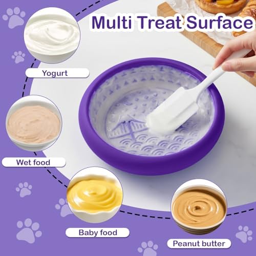 Dog Lick Bowl, BPA Free Silicone Slow Feeder Licking Mat with Strong Suction for Dog, Non-Slip Freeze Licking Bowl for Anxiety Relief & Boredom, Dishwasher(Purple, Small) - Image 4