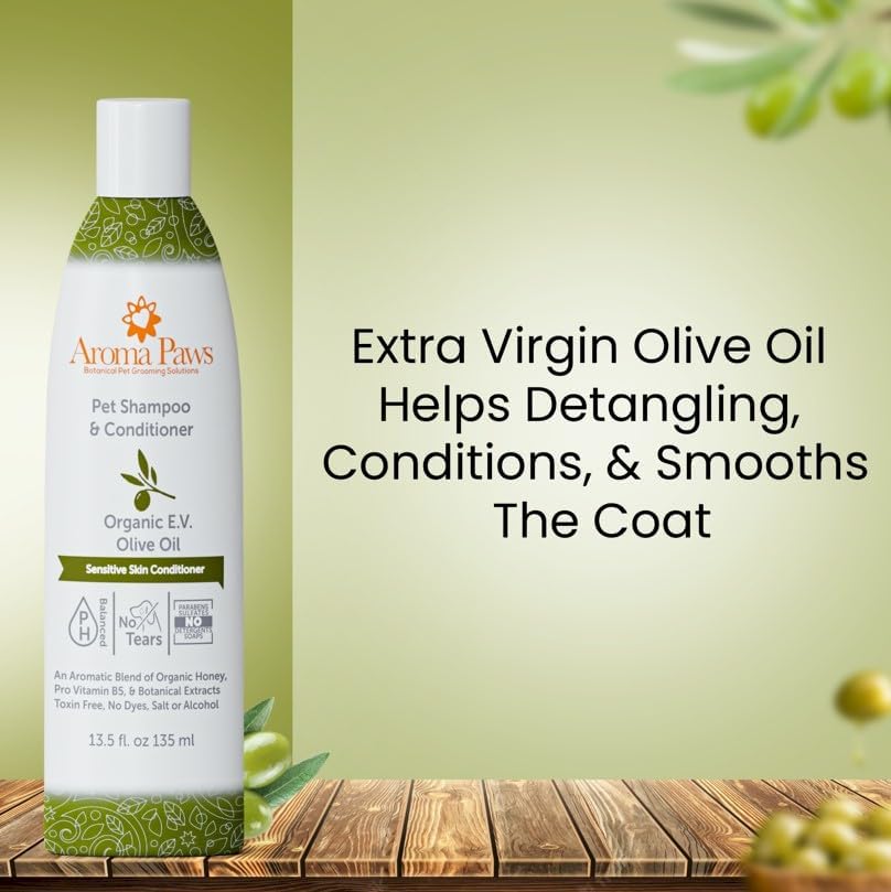 Ultra Sensitive Skin Formula - Aroma Paws Shampoo & Conditioner in One (Olive Oil- Fragrance Free) Paraben & Sulfate Free, Gentle & Effective Dog Wash - Image 5