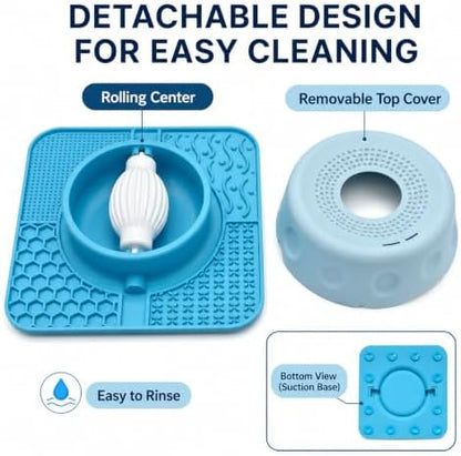 2-in-1 Lick Bowl with Rolling Ball: Slow Feeder Dog Bowl - Image 5