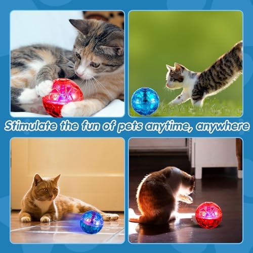 Sratte 2 Pcs Light up Cat Balls Ghost Hunting Motion, Pink, Purple - Image 6