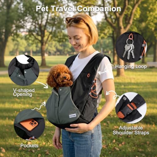 FURTIME Dog Sling Carrier, Puppy Sling for Small Dogs Up to 15 lbs - Image 6