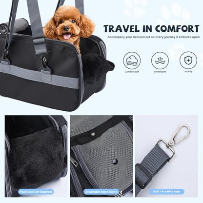 Center Console Dog Car Seat for Small Dogs,Dog Booster Car Seat with Safety Belt and Pockets,Portable Pet Armrest for Puppy Cat Under 13 lbs (Black) - Image 4