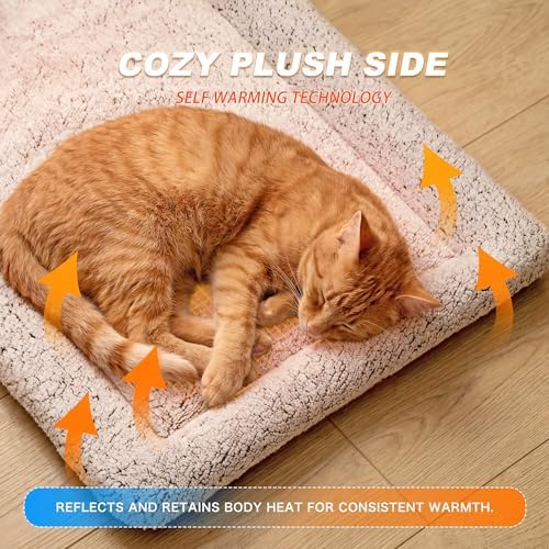 Self Warming Cat Bed, Reversible Cooling Mat for Cats, Gray, 18 x 24 Inches - Image 3