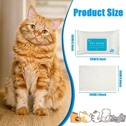 Treela 10 Pack Dog Pet Wipes, 80 Count Paws Body, Unscented - Image 2
