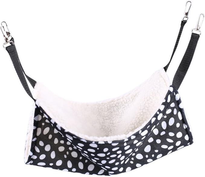 COHEALI Double-Sided Hanging Cat Hammock Breathable Pet Bed 27x27cm Compact Black and White Dots Suitable for Indoor Cats Winter Warm Den