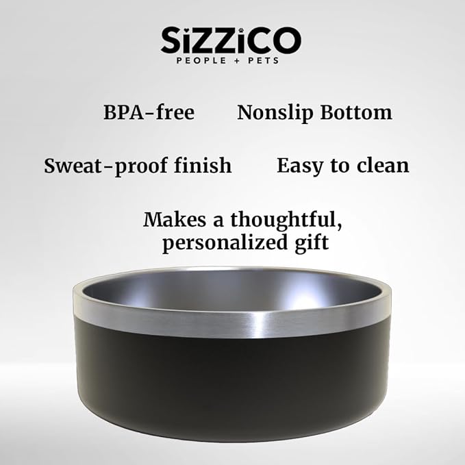 Custom Dog Bowl with Large Name - 304 Stainless Steel, Personalized Engraved, Nonslip, Custom Cat Bowl, Feeder, Pet Supplies, Food (Navy, Small -18oz)