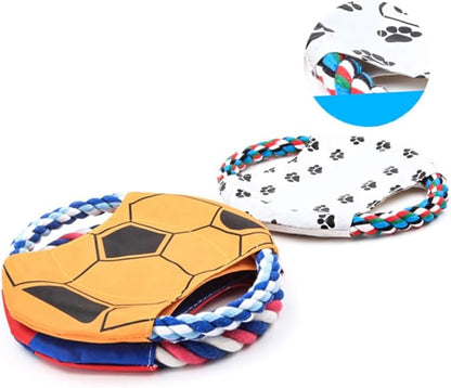 Angoily Dog Flying Disc Dog Training Toy Interactive Rope Canvas Lightweight Outdoor Random Color