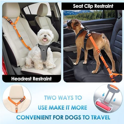 Lukovee Dog Seat Belt, 2 Pack, 3-in-1 Headrest & Seatbelt Clip & Latch - Image 3