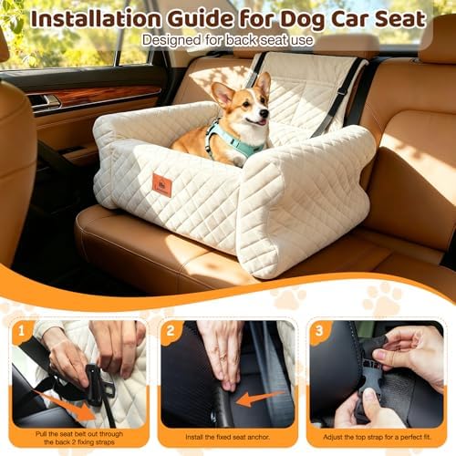 Dog Car Seat for Medium/Large Dogs up to 60LBS Memory Foam Dog Booster Seat - Image 5